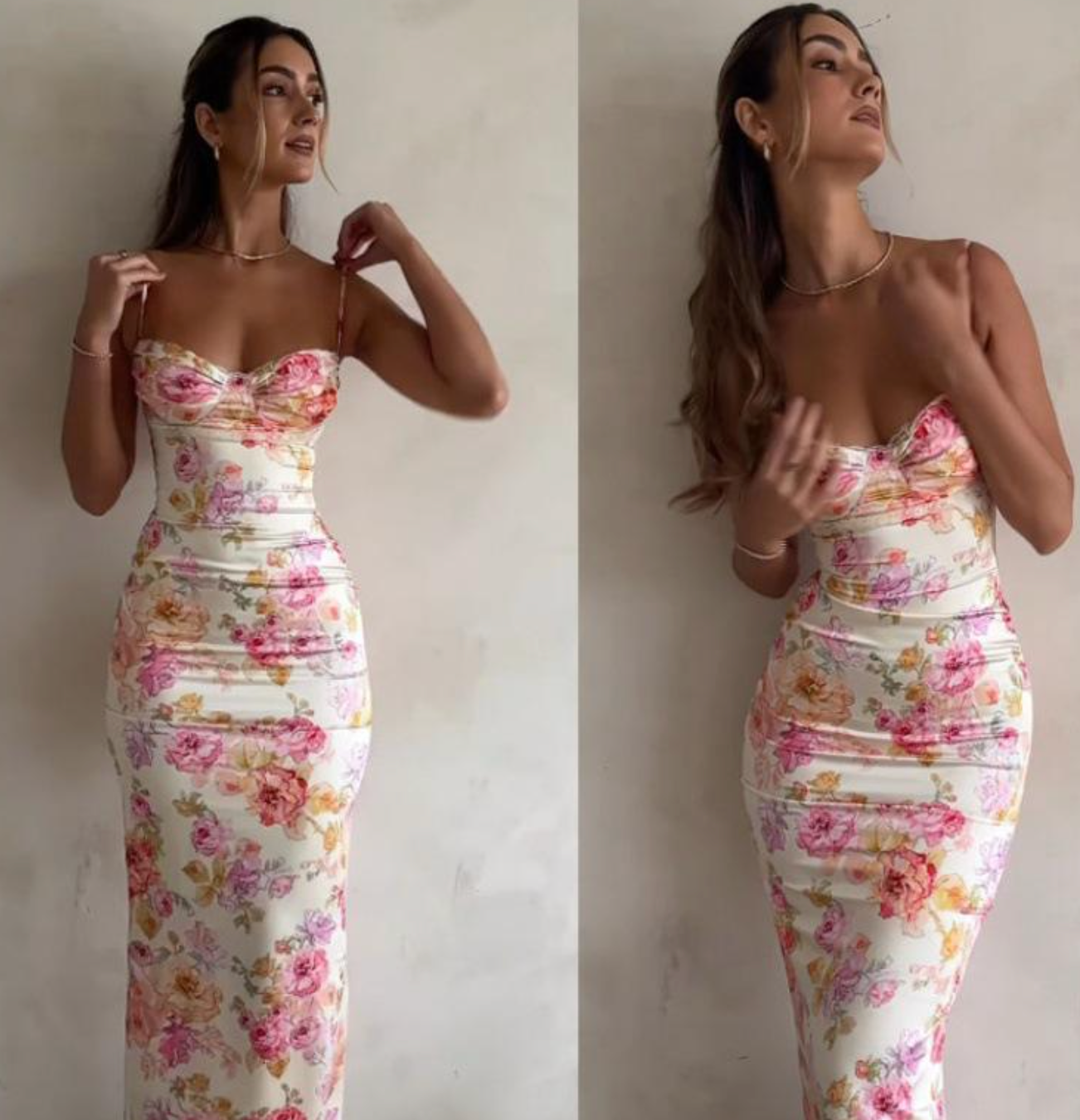 Women’s French Floral Print Summer Dress