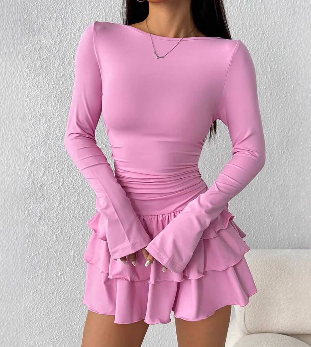 Women’s Solid Long Sleeve Dress