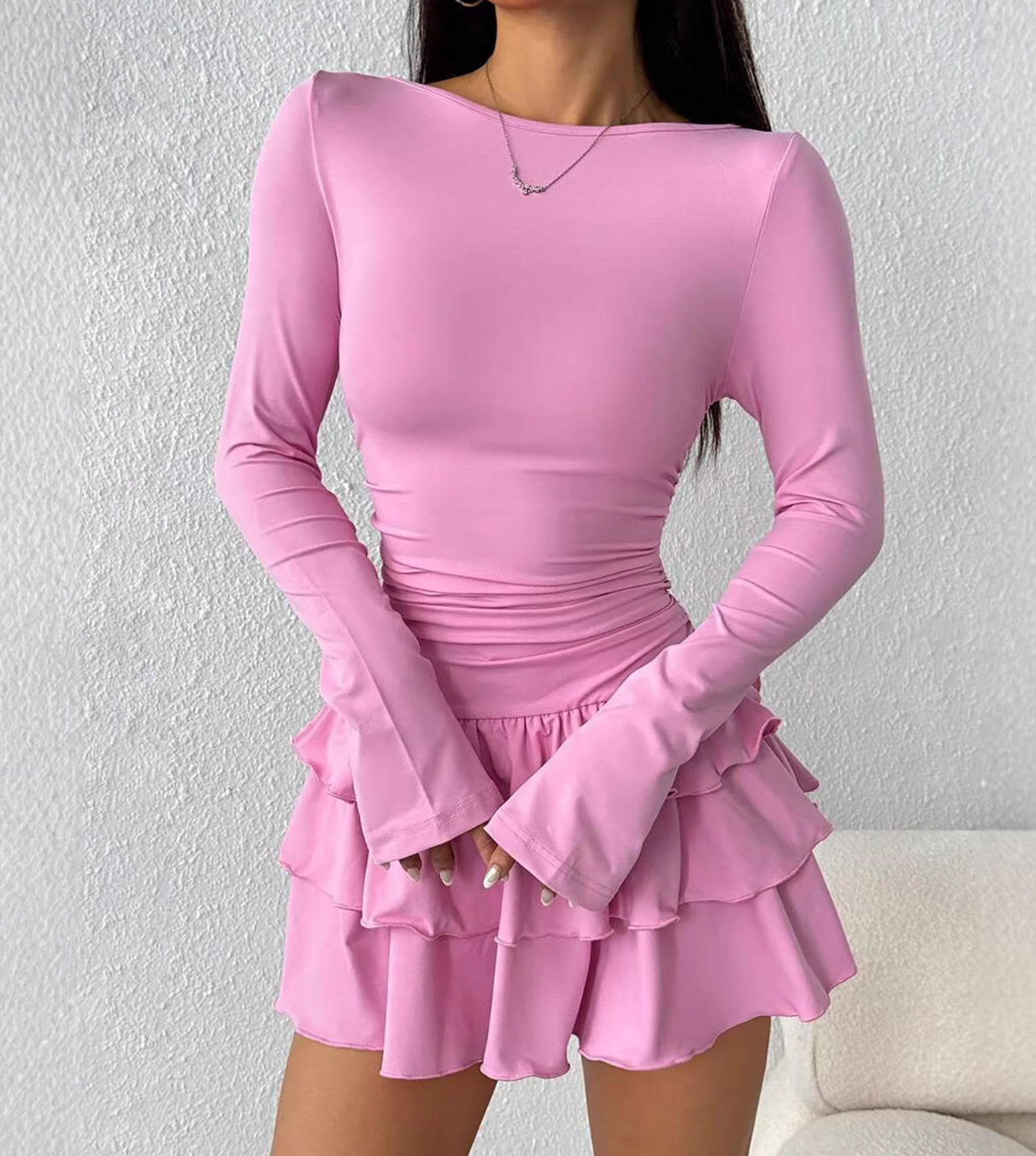 Women’s Solid Long Sleeve Dress
